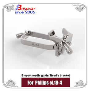 Biopsy needle guide for Philips linear transducer eL18-4, needle bracket