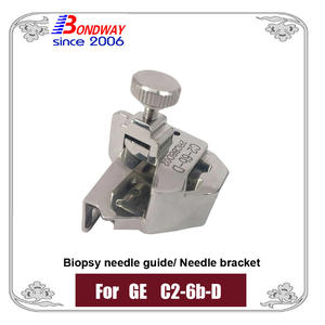 GE biopsy needle guide for curved ultrasound transducer C2-6b-D
