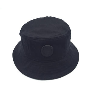 Custom Black Bucket Hats With Badge Logo | Dongguan Wintime Hat Manufacturer
