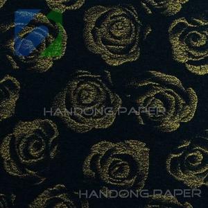 Black Gold Rose Pattern Domestic Pearly Paper/embossed Paper 