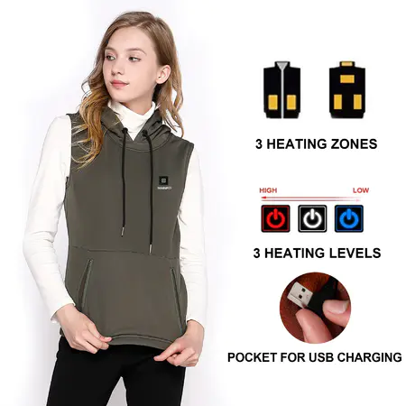 Washable Polyester Thermal Pullover USB Heated Sport Wear