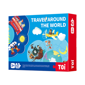 TOI Double-sided Puzzle Travel Around The World Paper Jigsaw Puzzles For Kids 47 Pieces