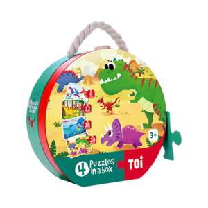 TOI四合一大块拼图恐龙儿童益智玩具宝宝幼儿3-4-5-6岁早教智力男女孩