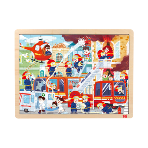 TOI儿童益智玩具100片拼图木质城市消防大块拼板早教2-3-4-5-6岁男女