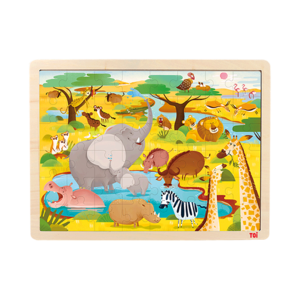 TOI儿童益智玩具48片拼图木质非洲草原大块拼板早教2-3-4-5-6岁男女