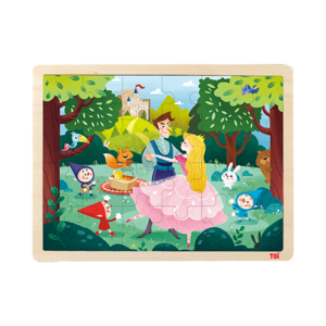TOI Classic Puzzle Prince & Princess 24pcs Wooden Jigsaw Puzzle With Storage Tray Educational Toy For Kids