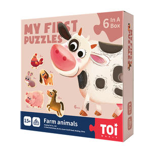 TOI My First Puzzle Series Farm Animals Educational Toy Paper Jigsaw Puzzles For Kids