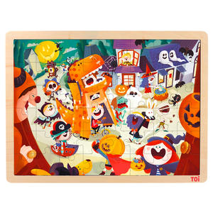 TOI Classic Puzzle Hallowmas 48pcs Wooden Jigsaw Puzzle With Storage Tray Educational Toy For Kids