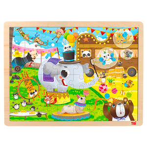 TOI Classic Puzzle Circus 48pcs Wooden Jigsaw Puzzle With Storage Tray Educational Toy For Kids