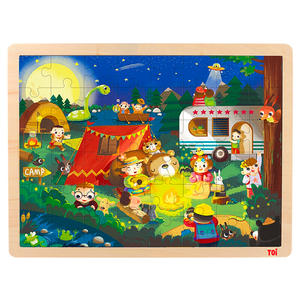 TOI Classic Puzzle Camp 48pcs Wooden Jigsaw Puzzle With Storage Tray Educational Toy For Kids