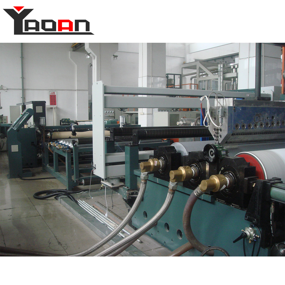 China TPU film extrusion machine for artificial leather clothes laminating