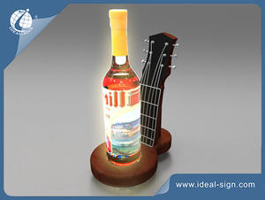 Resin led bottle presenter for displaying and advertising the wine brands