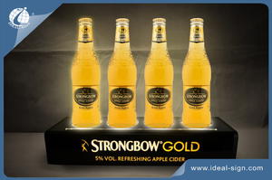 Strongbow Gold Four Seater Acrylic LED Lighted Liquor Bottle Display