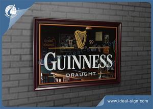 Wholesale beer signs bar mirror signs with wooden frame