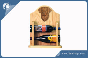 2 Bottles Wooden Rack For Wine Or Liquor Bottle