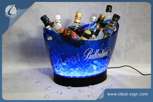 Wholesale Plastic Ice Buckets Beer Coolers with 40pcs LEDs inside for Bar and Parties Tubs