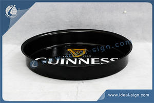 Factory price for Guinness round shape metal serving tray supplier