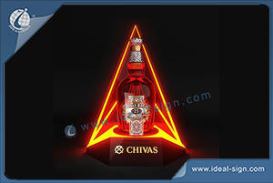 LED Bottle Glorifier Double Triangle Shape 200 * 180 * 280MM For Product Displaying