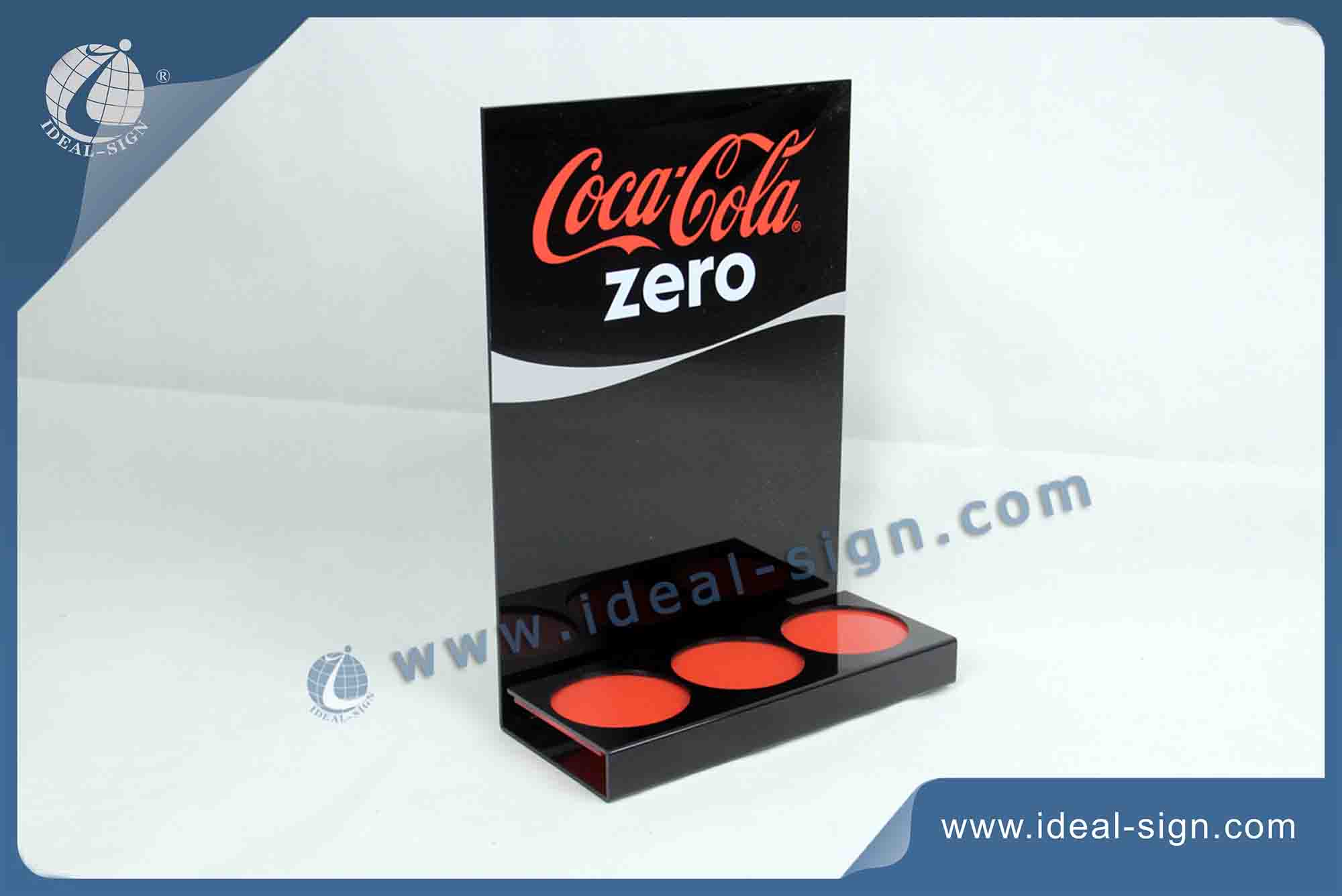 Coca Cola Zero Acrylic Liquor Bottle Stand With 3 Bottle Display