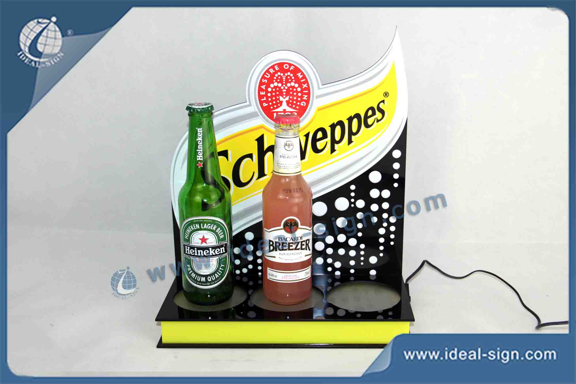 Wholesale custom lighted acrylic drink bottle display led liquor display for wholesale