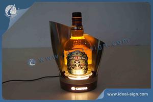 Stainless Steel LED Lighted Liquor Bottle Display