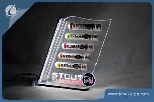 Stout Acrylic LED Lighted Liquor Shelf For Brand Displaying