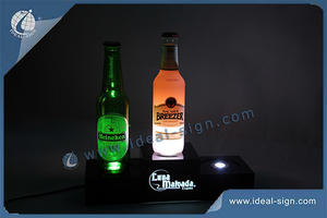 Wholesale Custom made lighted led light bottle base liquor bottle display shelf for display the brand