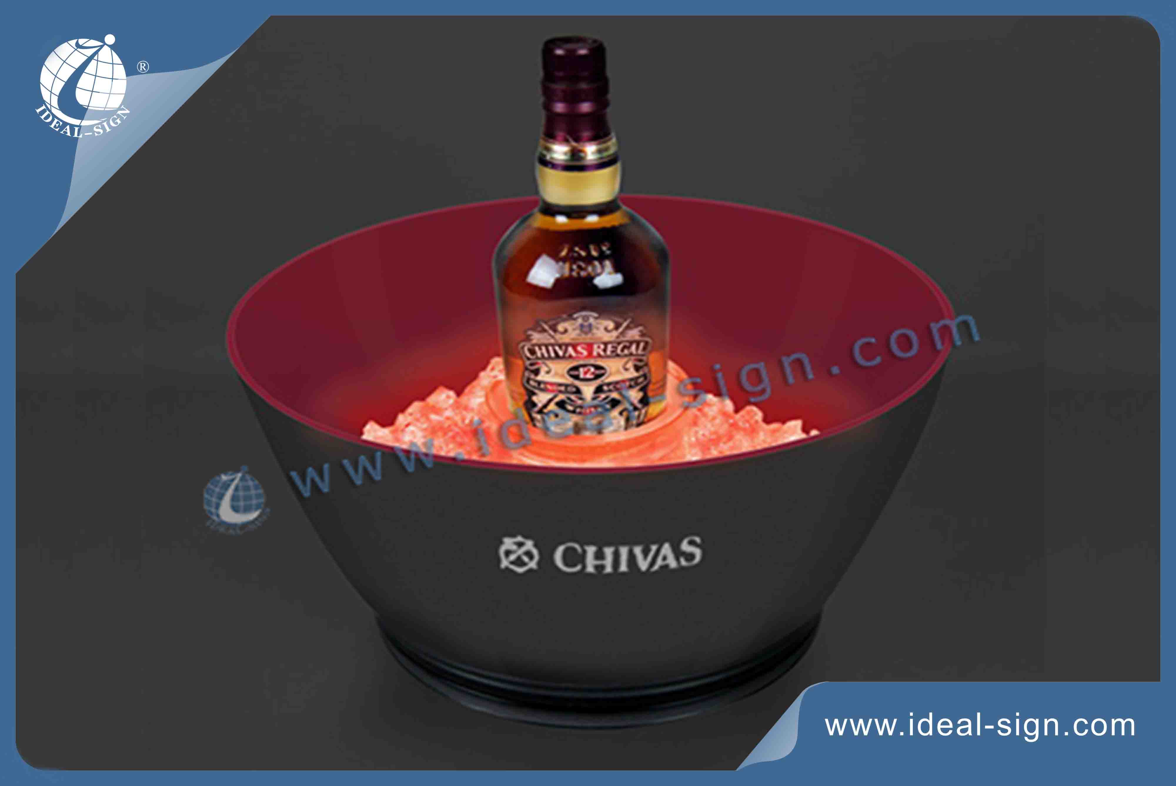 Customized LED ice bucket for wine bottle, wholesale lighted ice bucket for wine