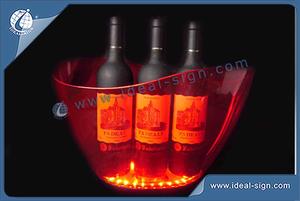 5L Color Changing Wave Edged Design ABS LED Ice Bucket For Wine