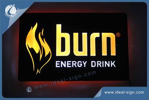 Burn LED Slim Light Sign With Logo Embossed
