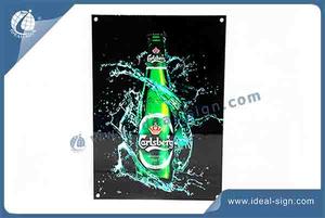 Crystal Led Ultra Slim LED Sign 23'' * 16'' For Bar Decoration Board