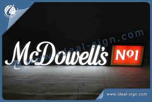 3D Shop Bar Sign With Customized Brands McDowell''s No1 Letters 