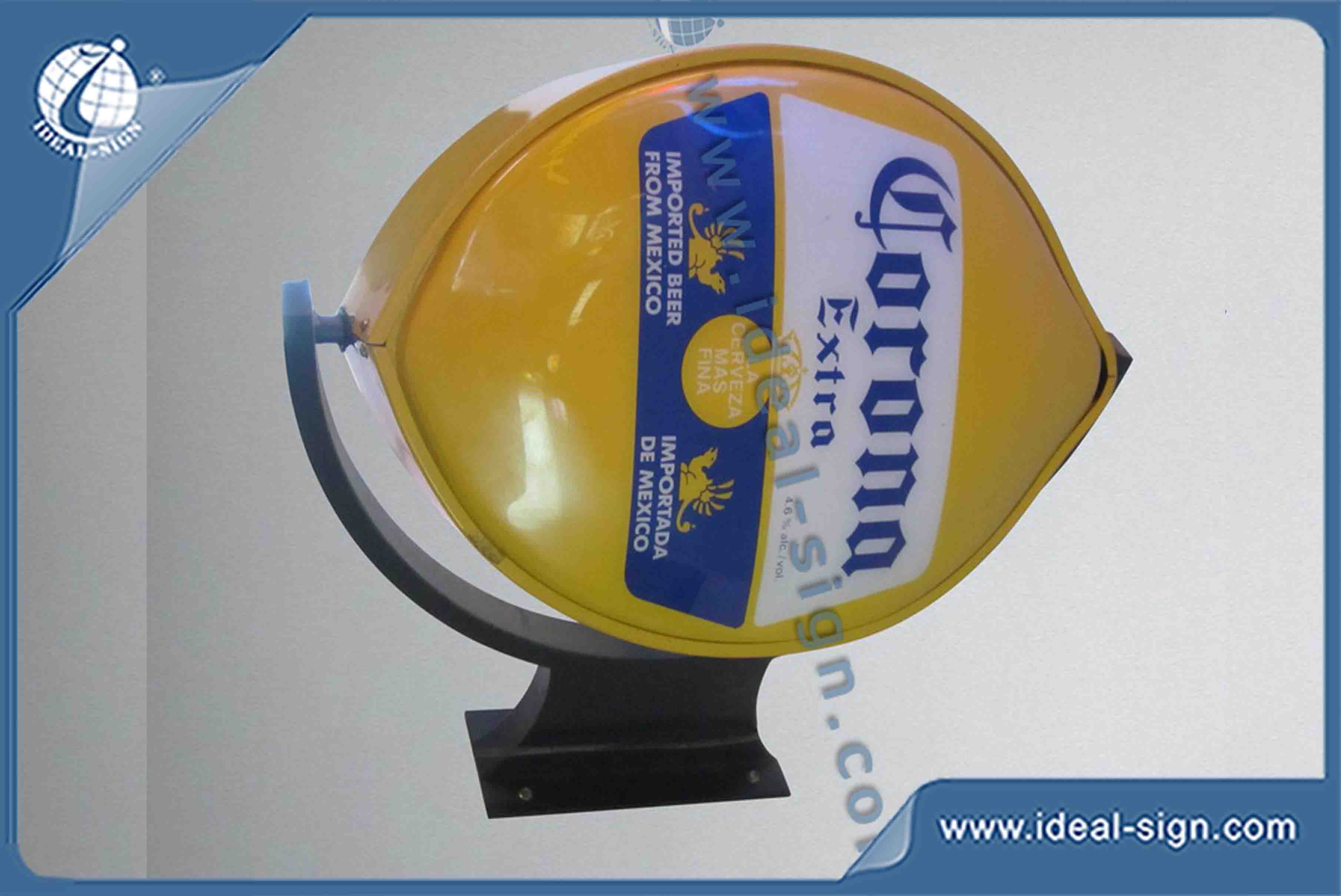 Lemon Shape Wall Mounted Outdoor Rotating Pub Signs For Brand Display