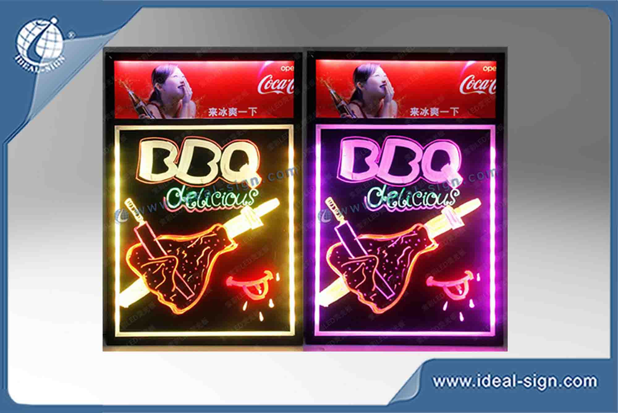Personalized fluorescent led writing board signs as QQB bar shop