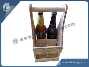 Hand-held 4 Bottle Wooden Wine Box OEM/ODM