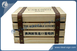 Custom Pine Wooden Wine Gift Box / Wine Boxes Wooden