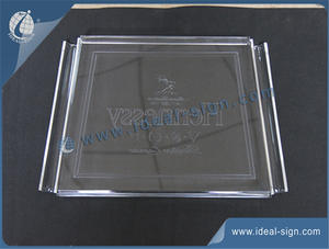 Custom wholesale bar clear acrylic serving tray plastic serving tray
