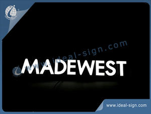 Black Acrylic Panel And LED Optical Neon Signs Colored White For MADEWEST Beer Brand Displaying