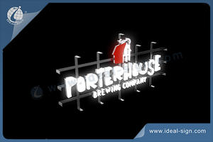 Porterhouse Fake Neon Sign With Metal frame 