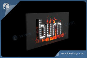 Burn Indoor LED Letter Wall Sign Light Bulb Panel