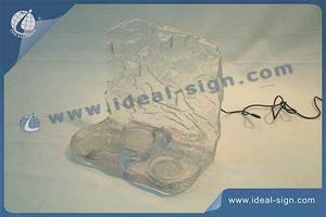 Transparent Acrylic LED Ice Cube Bottle Display With 3-Bottle Holder