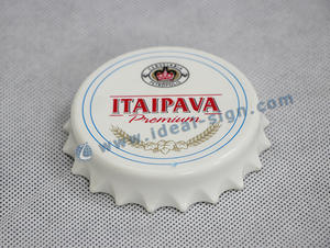 Wholesale personalized  bottle cap shape bottle opener silk printing beverage logo 