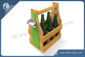 OEM/ODM Hand-held 6 Bottle Wooden Beer Holder