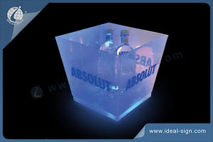 Square Stackable Transparent Acrylic LED Ice Bucket