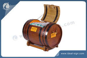 Wine Barrel Type Wooden Ice Bucket