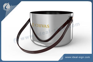 Stainless Steel Ice Bucket With Pull Rope