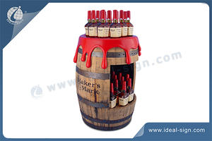  Bottle-Shaped Wooden Wine Rack For Displaying
