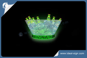 Wholesale 15L Round Shape Acrylic Illuminated Ice Bucket