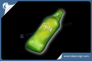 Bottle Shape Wall Mounted Lighted Beer LED Indoor Signs