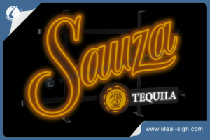 LED Neon Sign With Metal Frame For Liquor Brand Promotion